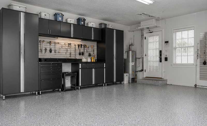 Garage-Flooring-service pic Rubber garage flooring installation