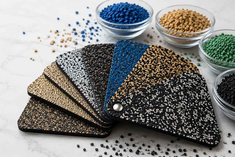 color-mixes-pic rubber surfacing colors sample boards with decorative color mixes and blend options