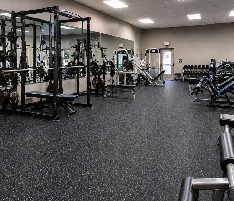 gym-after Completed rubber surfacing installation over concrete in Tampa Florida