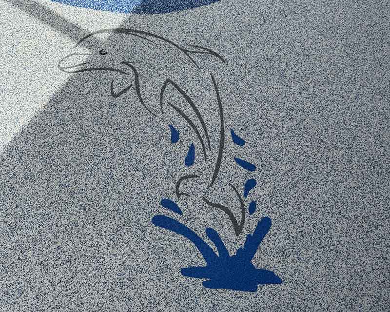 pool-deck-image Slip-resistant rubber pool deck surface detail