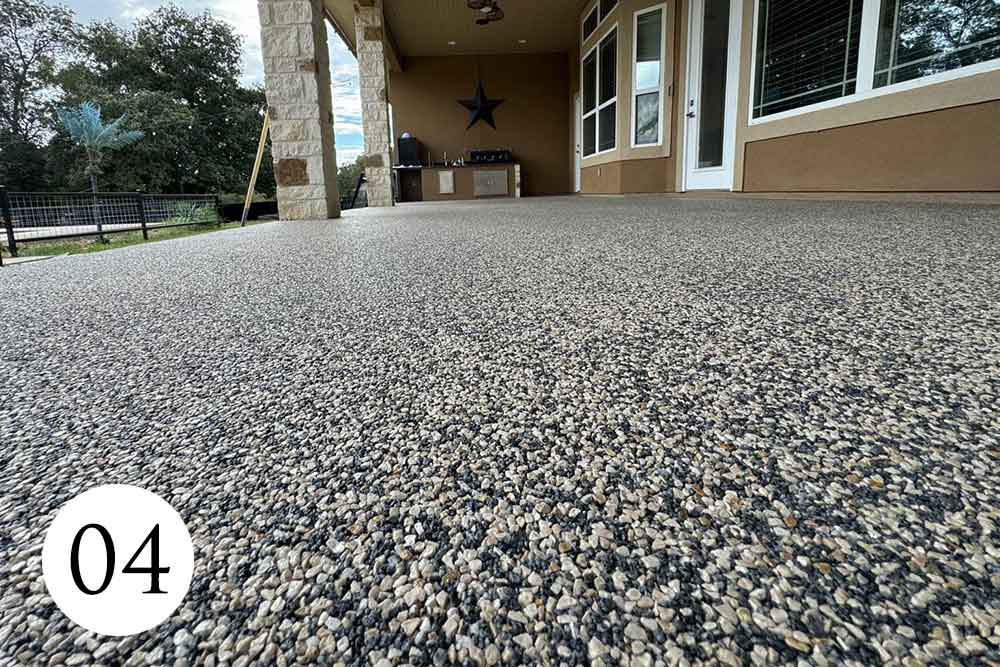 Final-Finish Completed Vuba Stone resin bound surface showcasing a seamless natural stone finish with premium craftsmanship