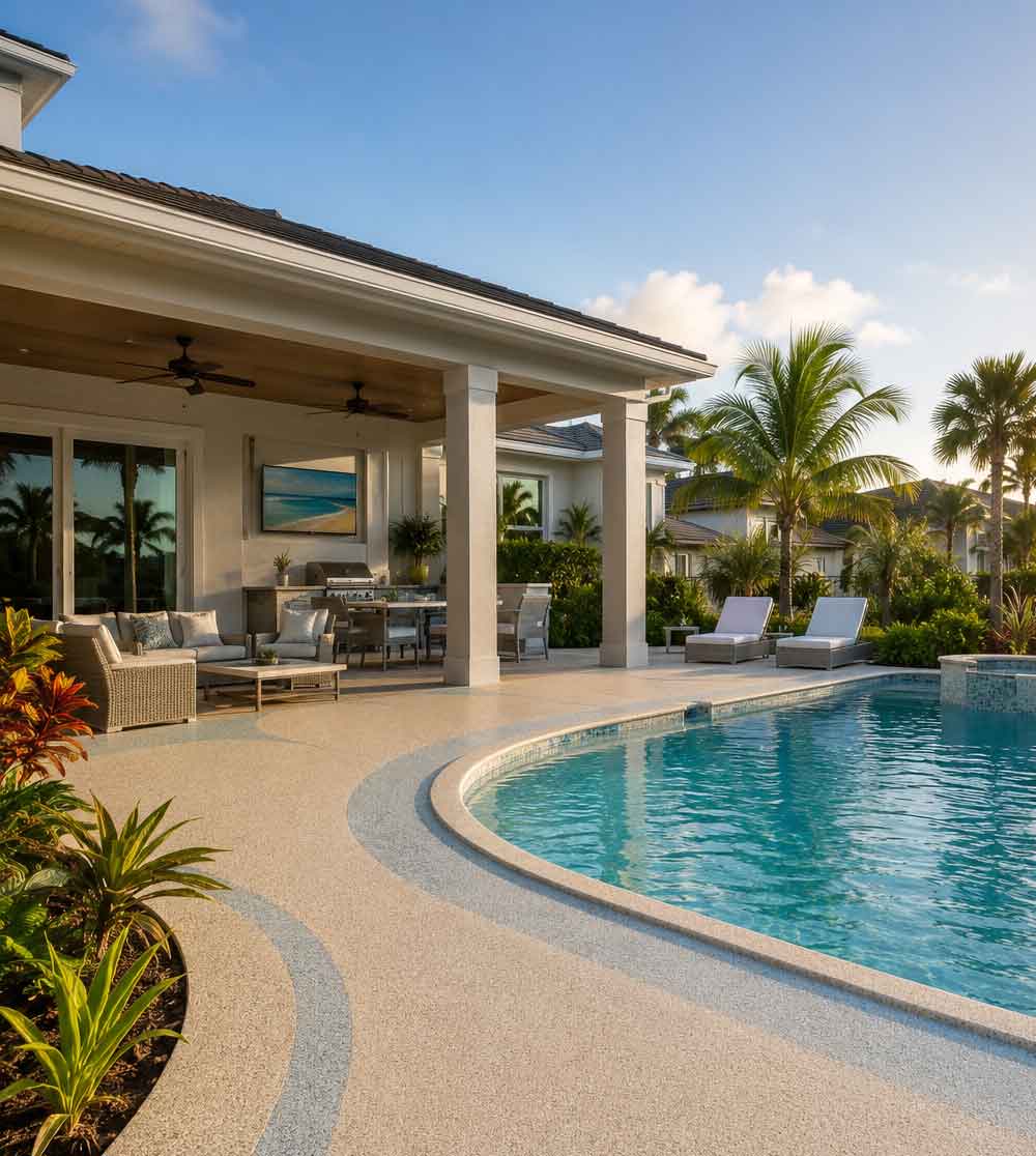 Premium-rubber-pool-deck-at-a-contemporary-Palm-Coast-coastal-home-with-luxury-outdoor-living Premium rubber pool deck at a contemporary Palm Coast coastal home with luxury outdoor living