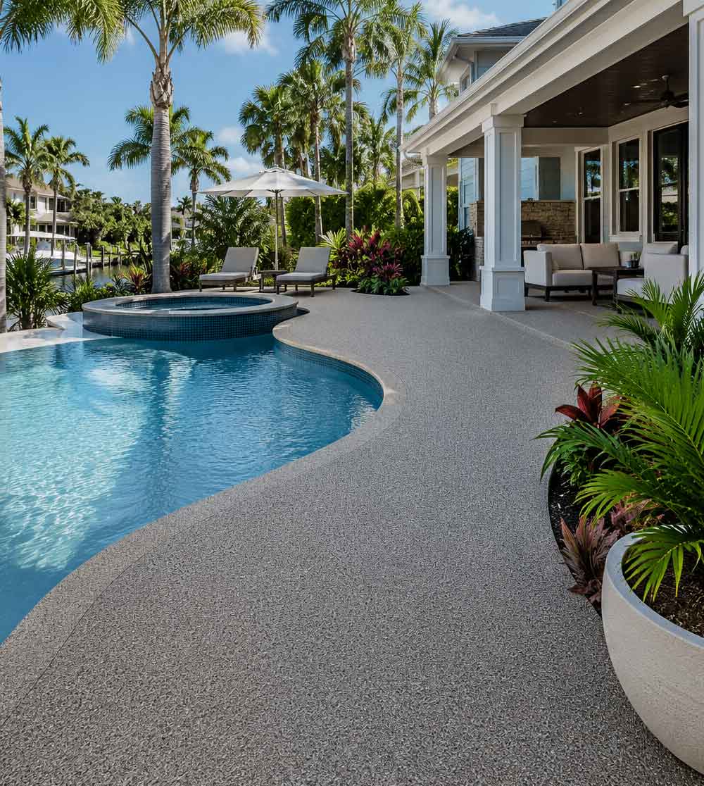 Premium-seamless-rubber-pool-deck-at-a-contemporary-Clearwater-coastal-home Premium seamless rubber pool deck at a contemporary Clearwater coastal home