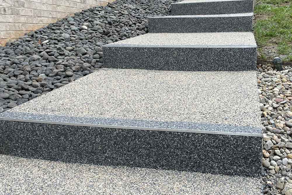 steps Custom Vuba Stone steps and entrance installation with seamless natural stone finish